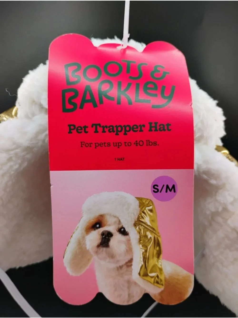 Boots & Barkley Pet Trapper Hat Gold S/M For Pets Up To 40 lbs